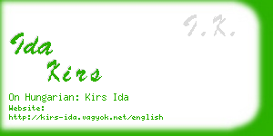 ida kirs business card